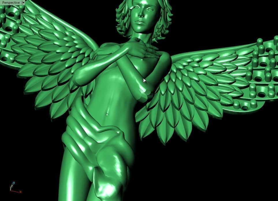 Angel pendant 3D print model_14