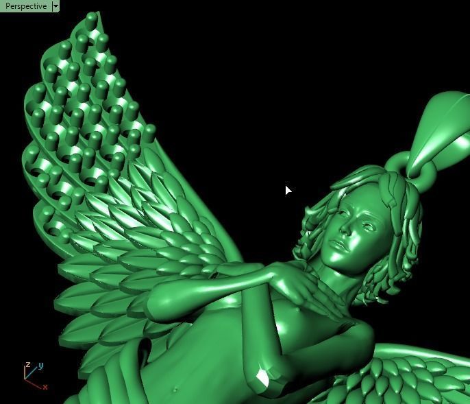 Angel pendant 3D print model_8