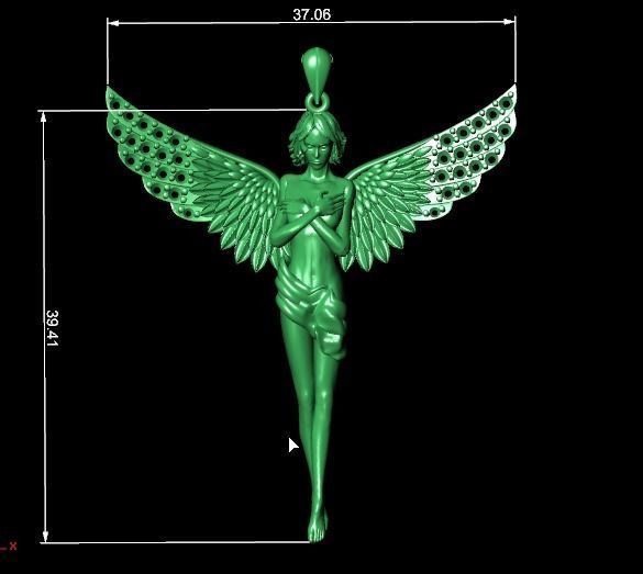 Angel pendant 3D print model_2