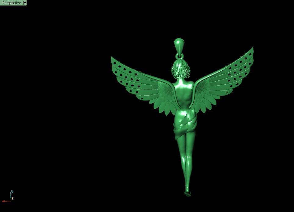 Angel pendant 3D print model_11