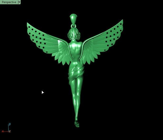 Angel pendant 3D print model_7