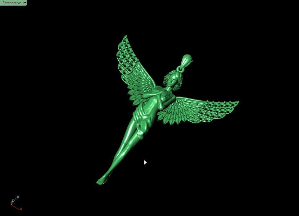 Angel pendant 3D print model_12