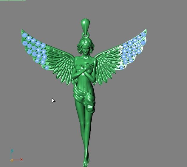 Angel pendant 3D print model_4