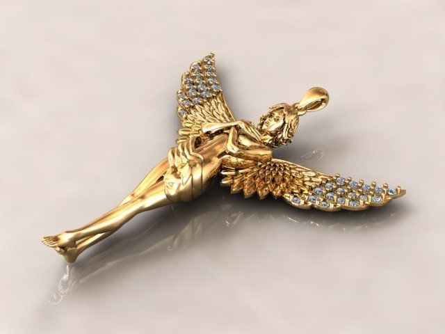 Angel pendant 3D print model_1