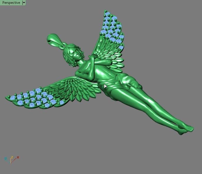 Angel pendant 3D print model_5