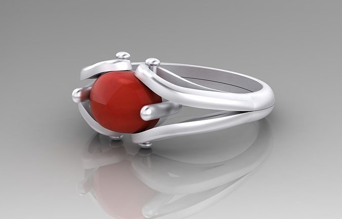 ring with opal  3D print model