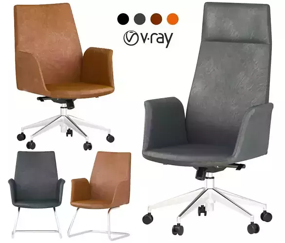 High back leather Office Chair set 04