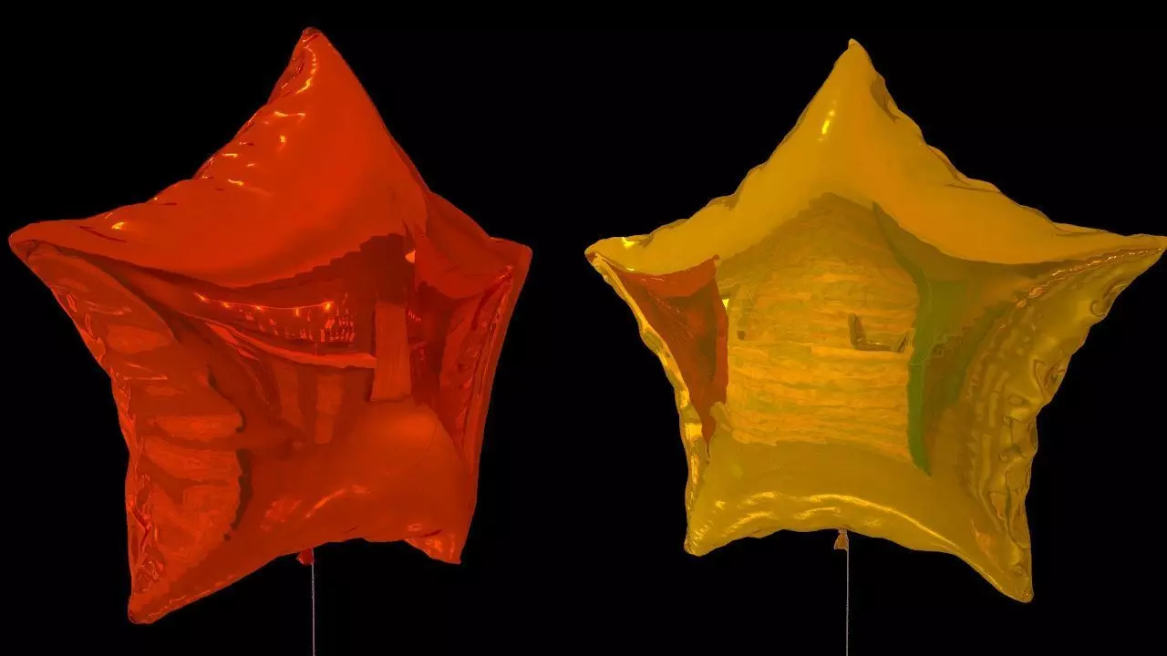 Balloons two star shaped Free 3D model