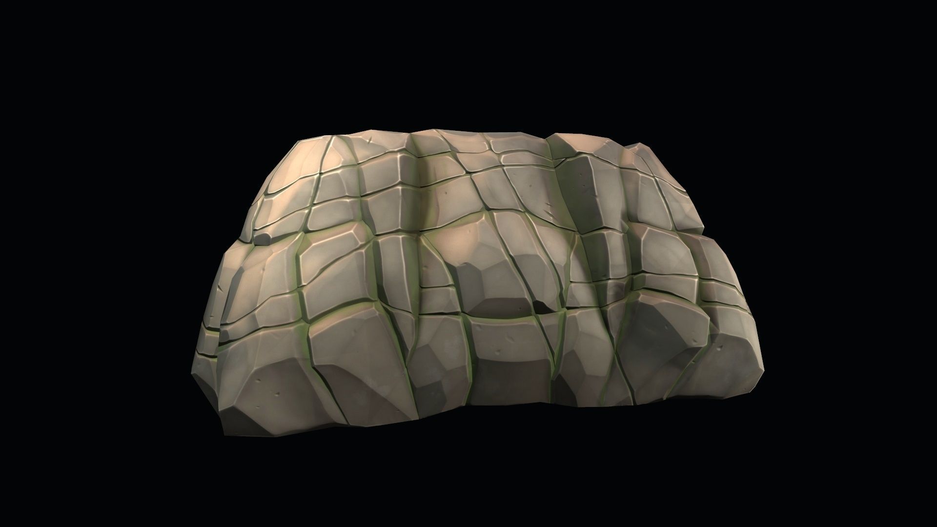 Stylized stone Low-poly 3D model_1