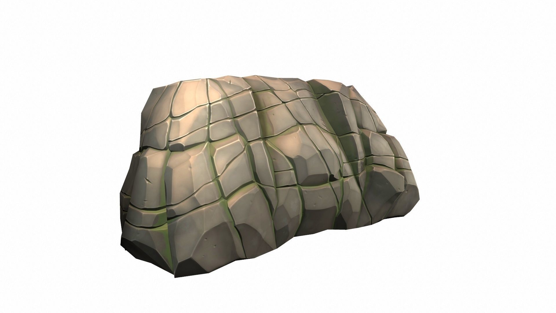 Stylized stone Low-poly 3D model_9