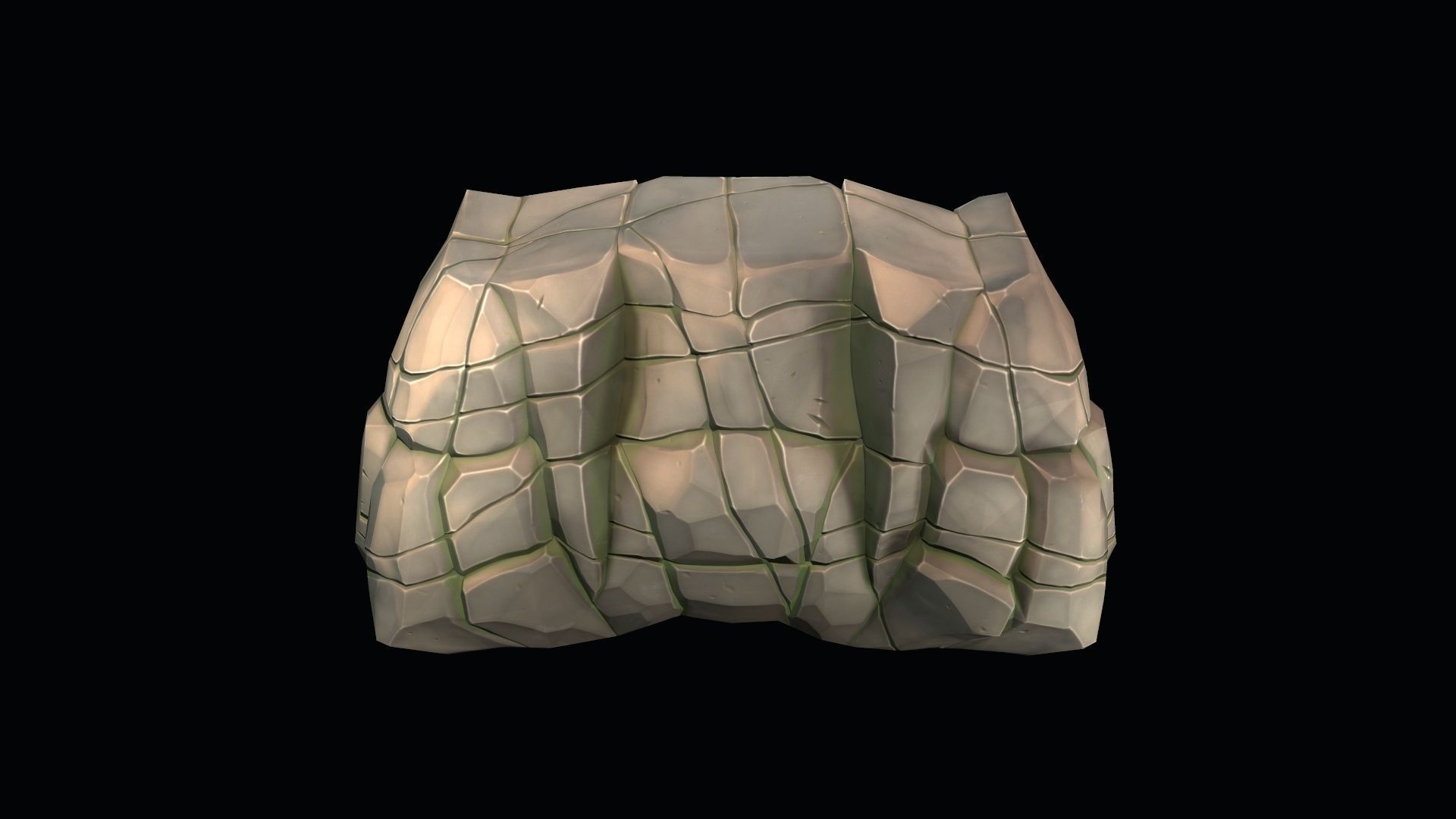 Stylized stone Low-poly 3D model_4