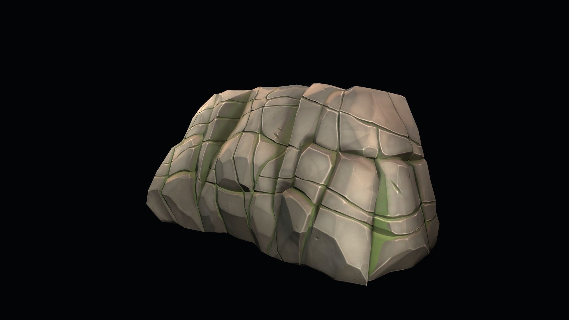 Stylized stone Low-poly 3D model_2
