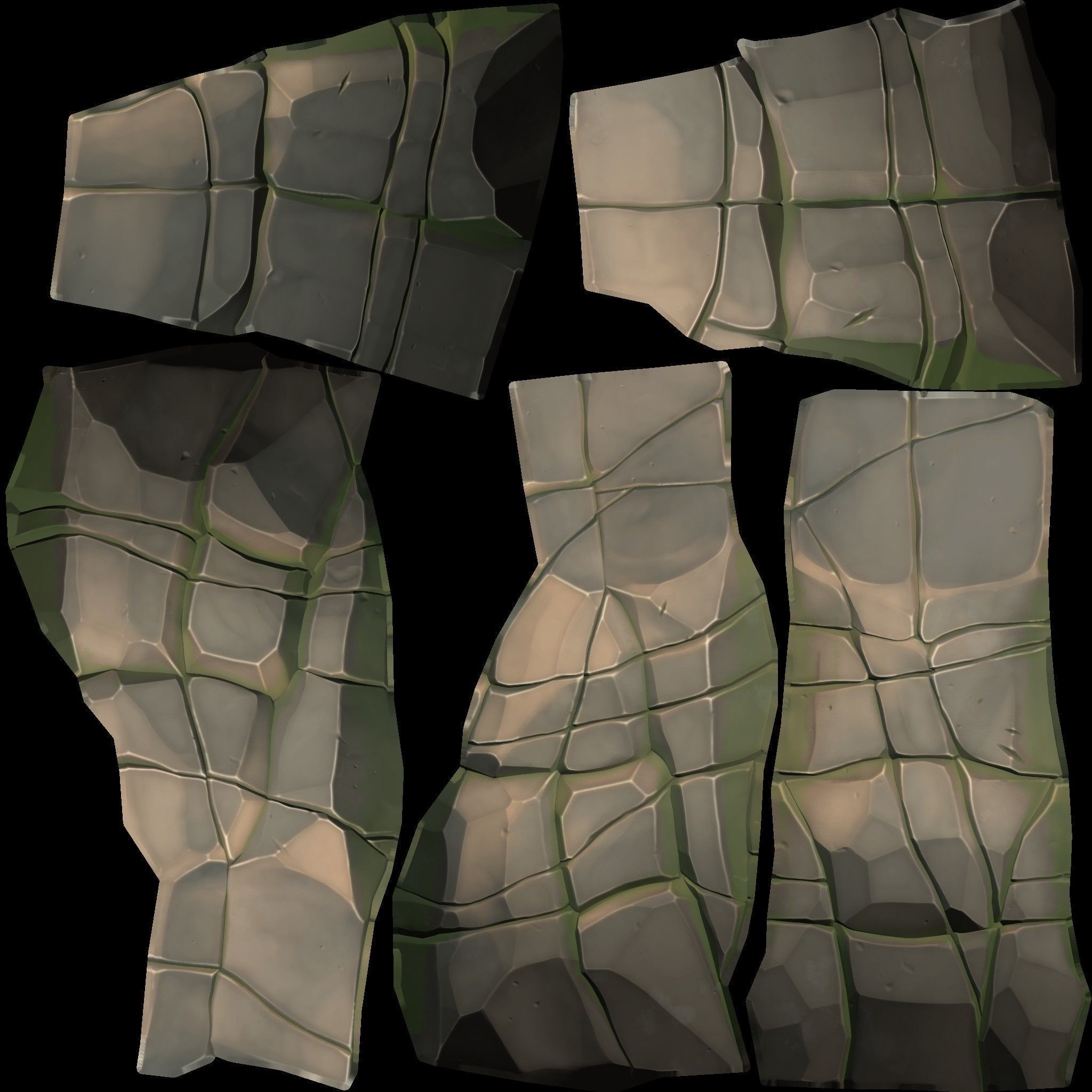 Stylized stone Low-poly 3D model_11