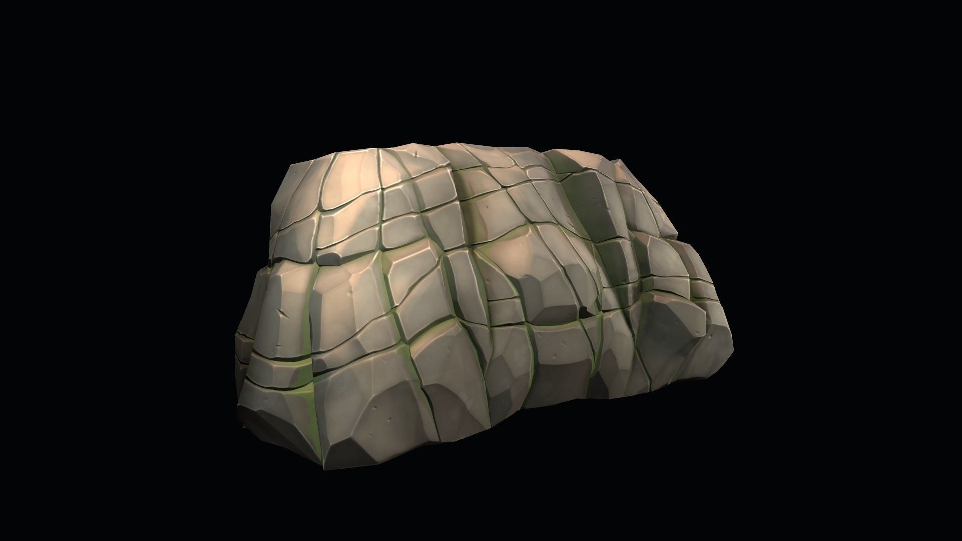 Stylized stone Low-poly 3D model_3