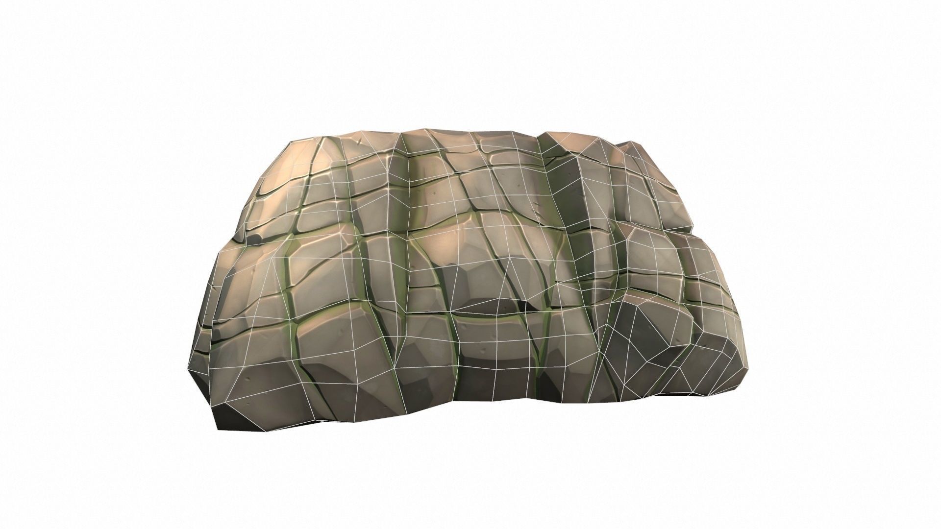 Stylized stone Low-poly 3D model_10
