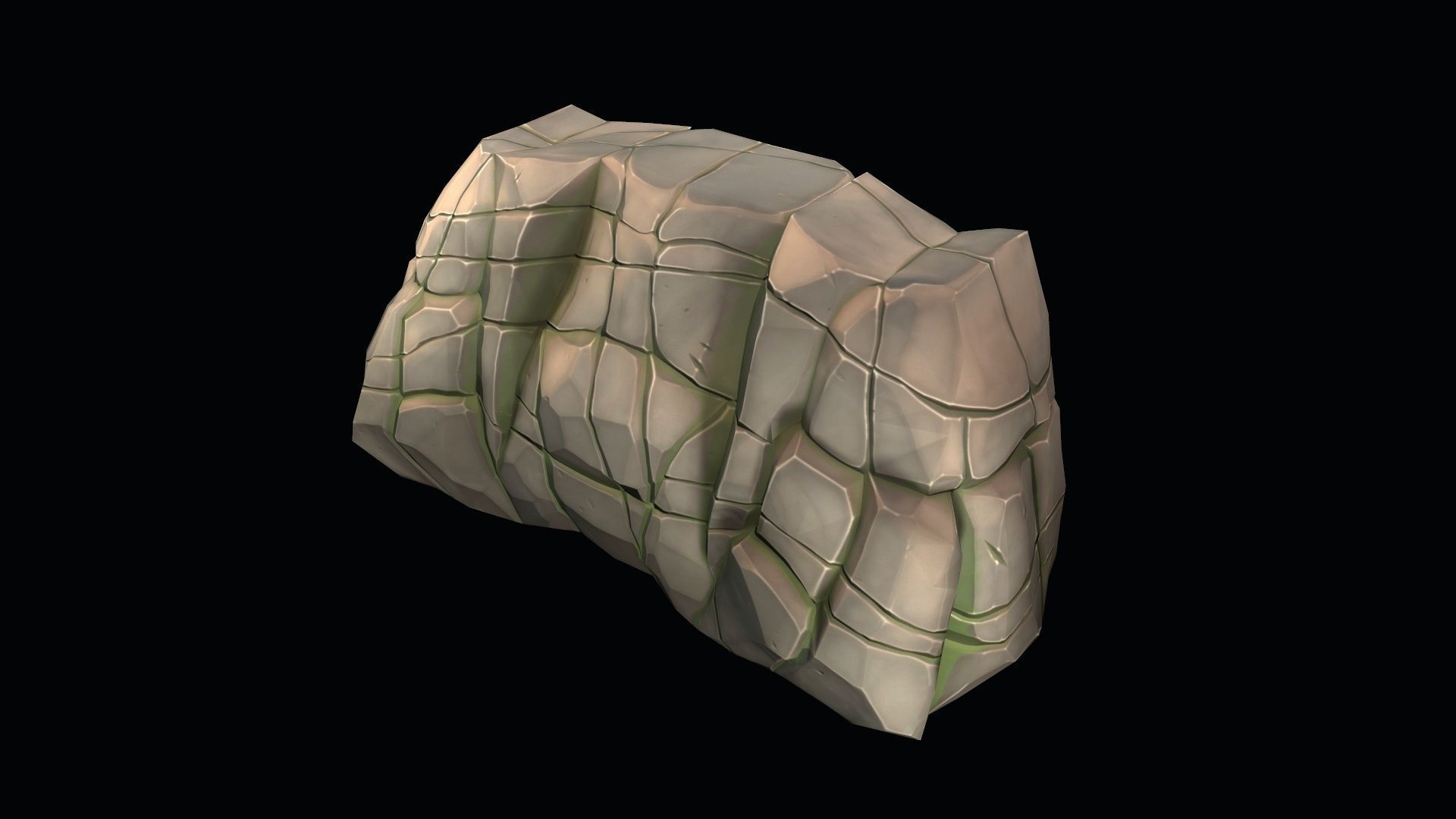 Stylized stone Low-poly 3D model_6
