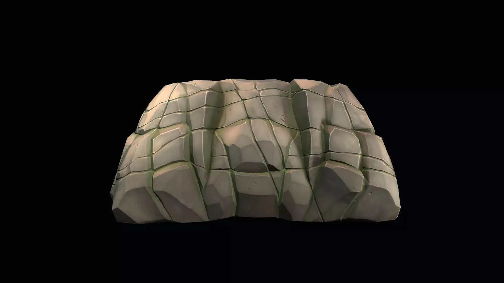Stylized stone Low-poly 3D model_0