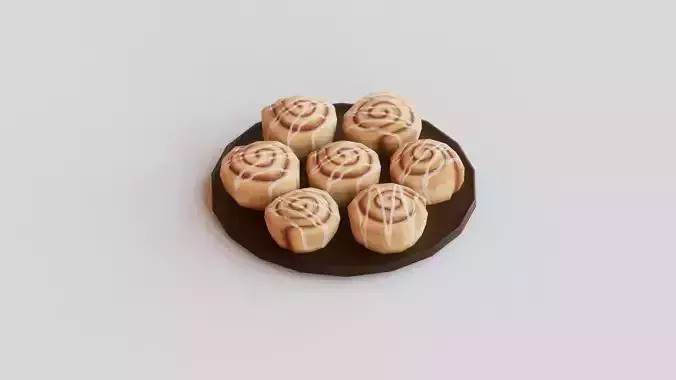 Cinnamon Rolls G49 Low-poly 3D model