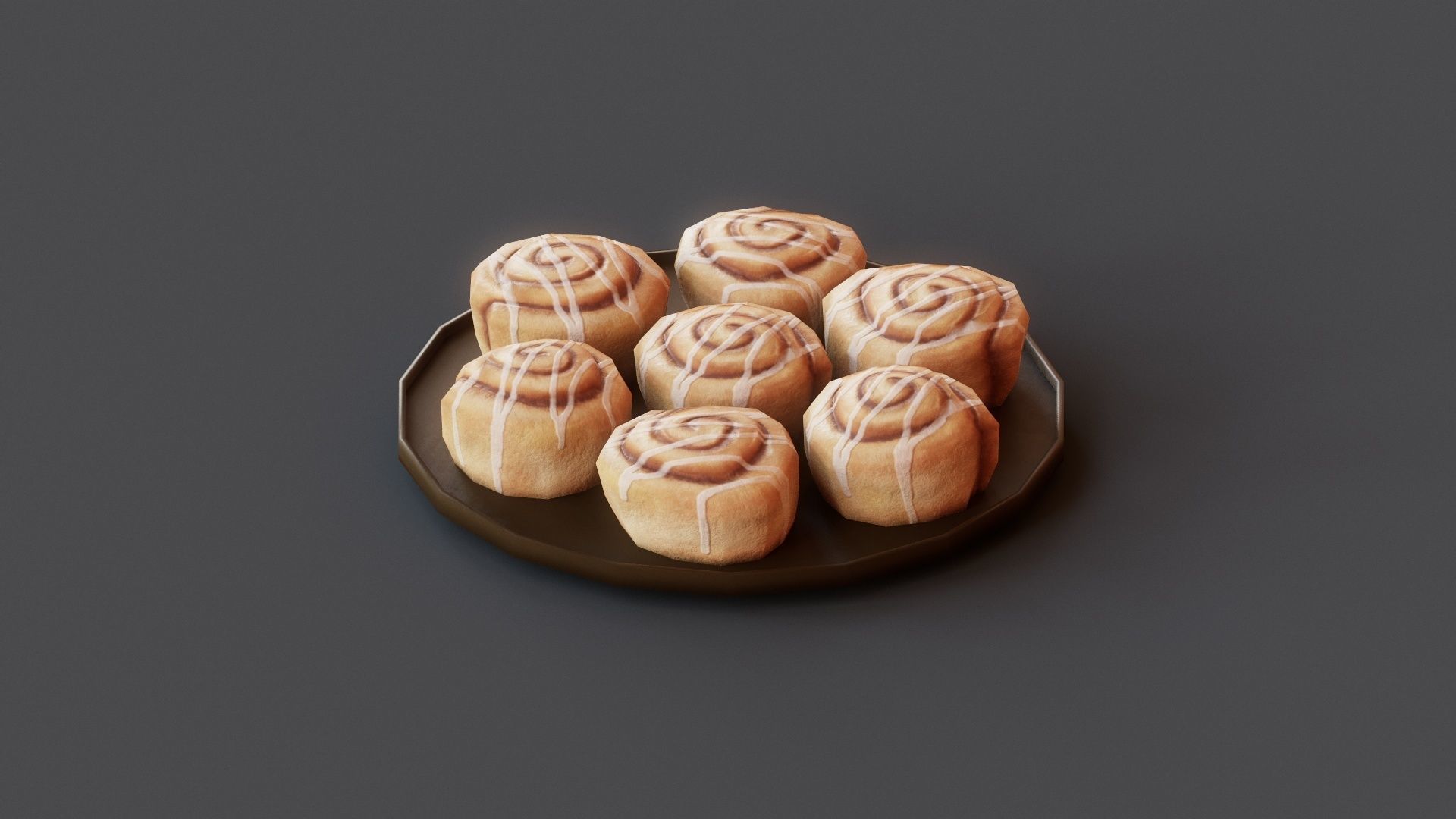 Cinnamon Rolls G49 Low-poly 3D model_4