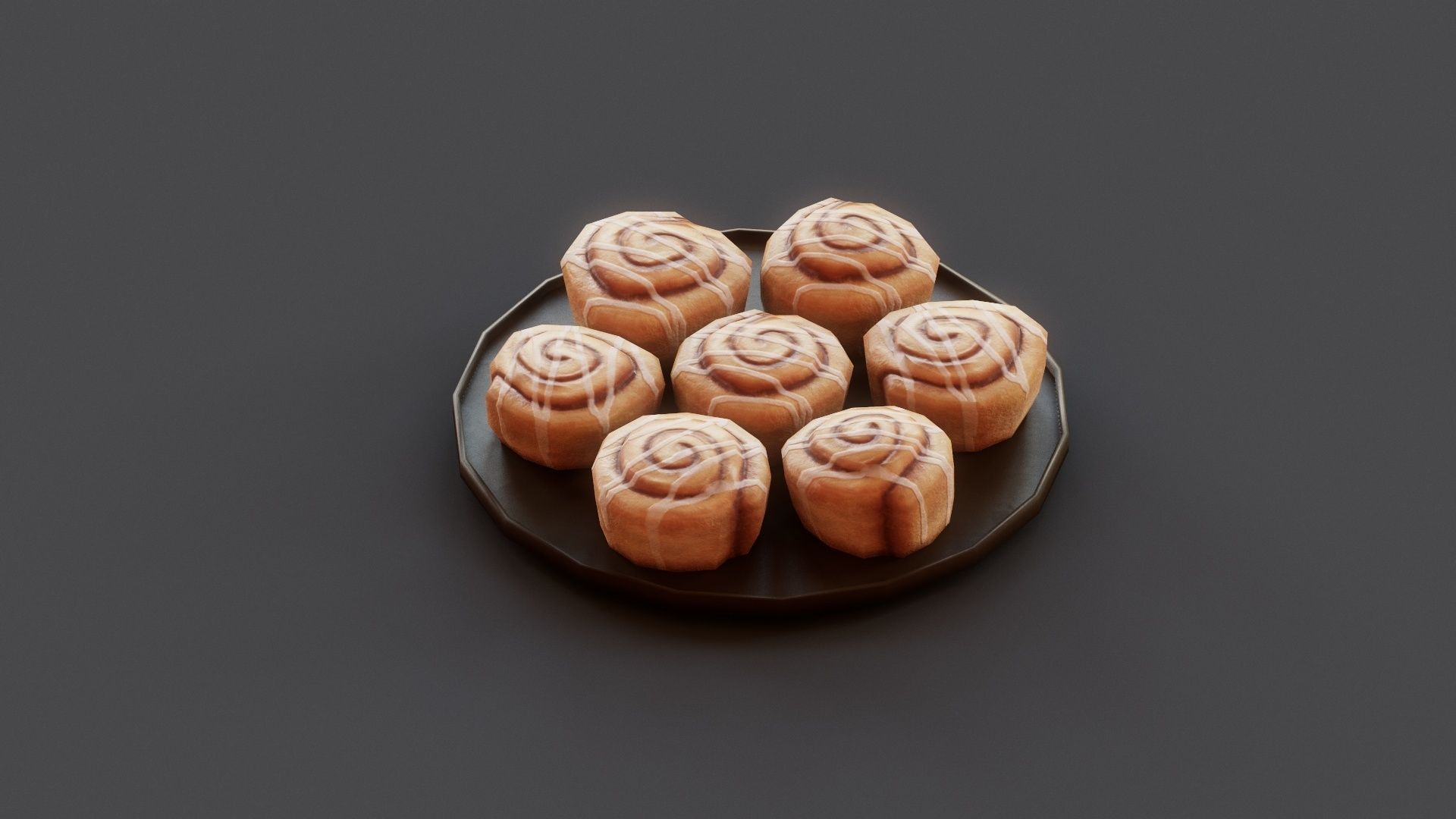 Cinnamon Rolls G49 Low-poly 3D model_3