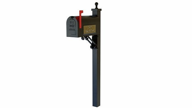 The metal mailbox Low-poly 3D model