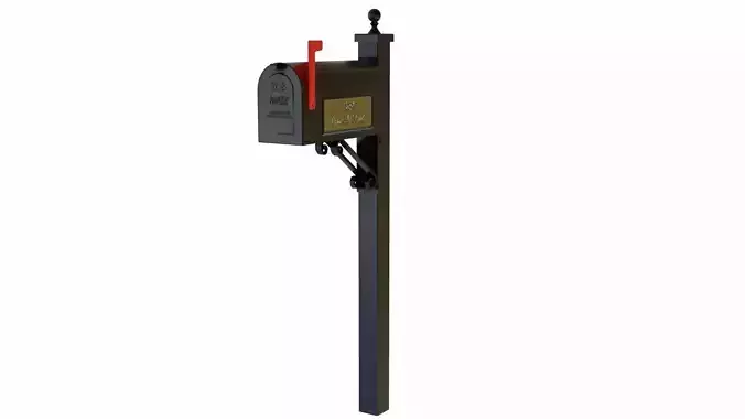 The metal mailbox Low-poly 3D model
