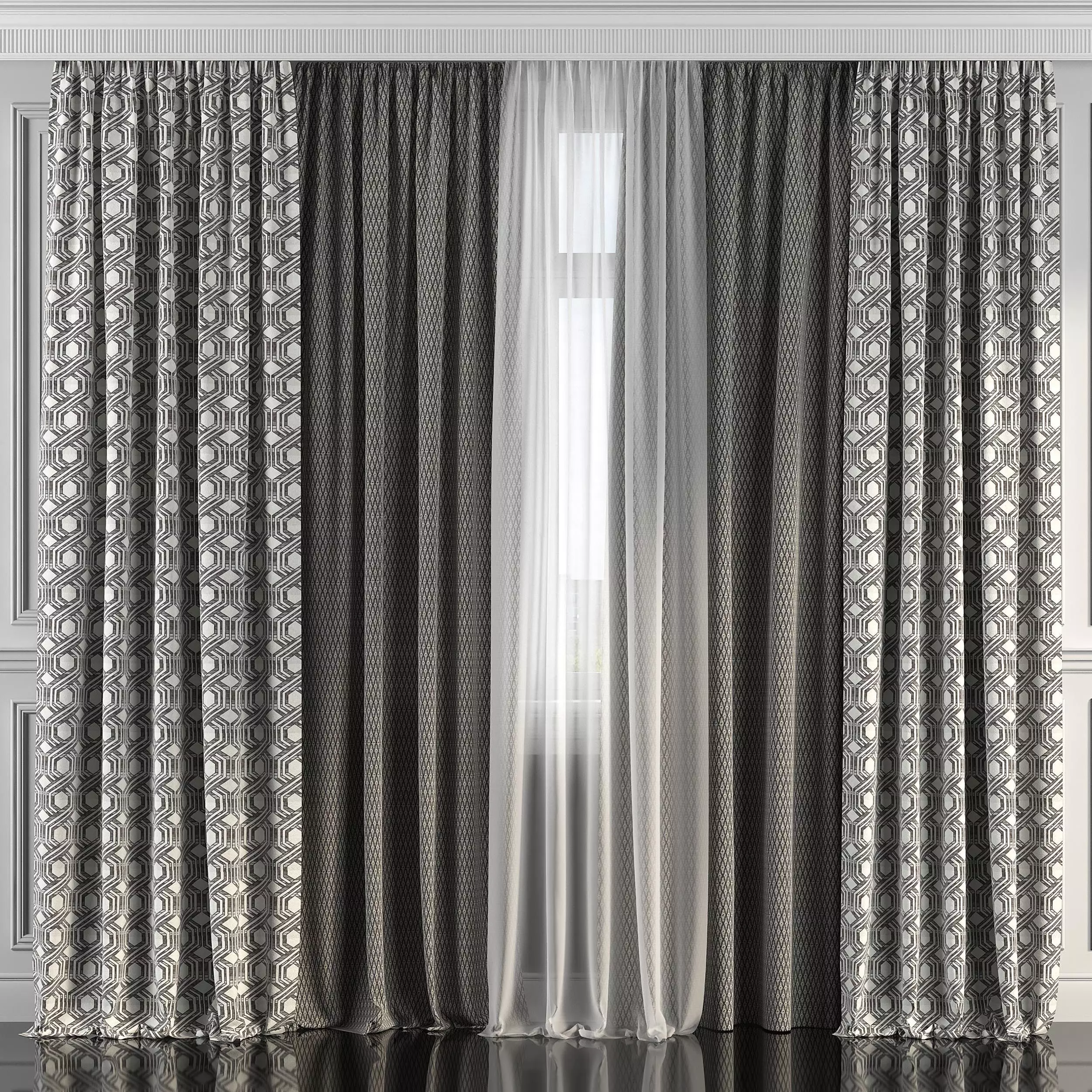 Curtain Set 230 3D model_0