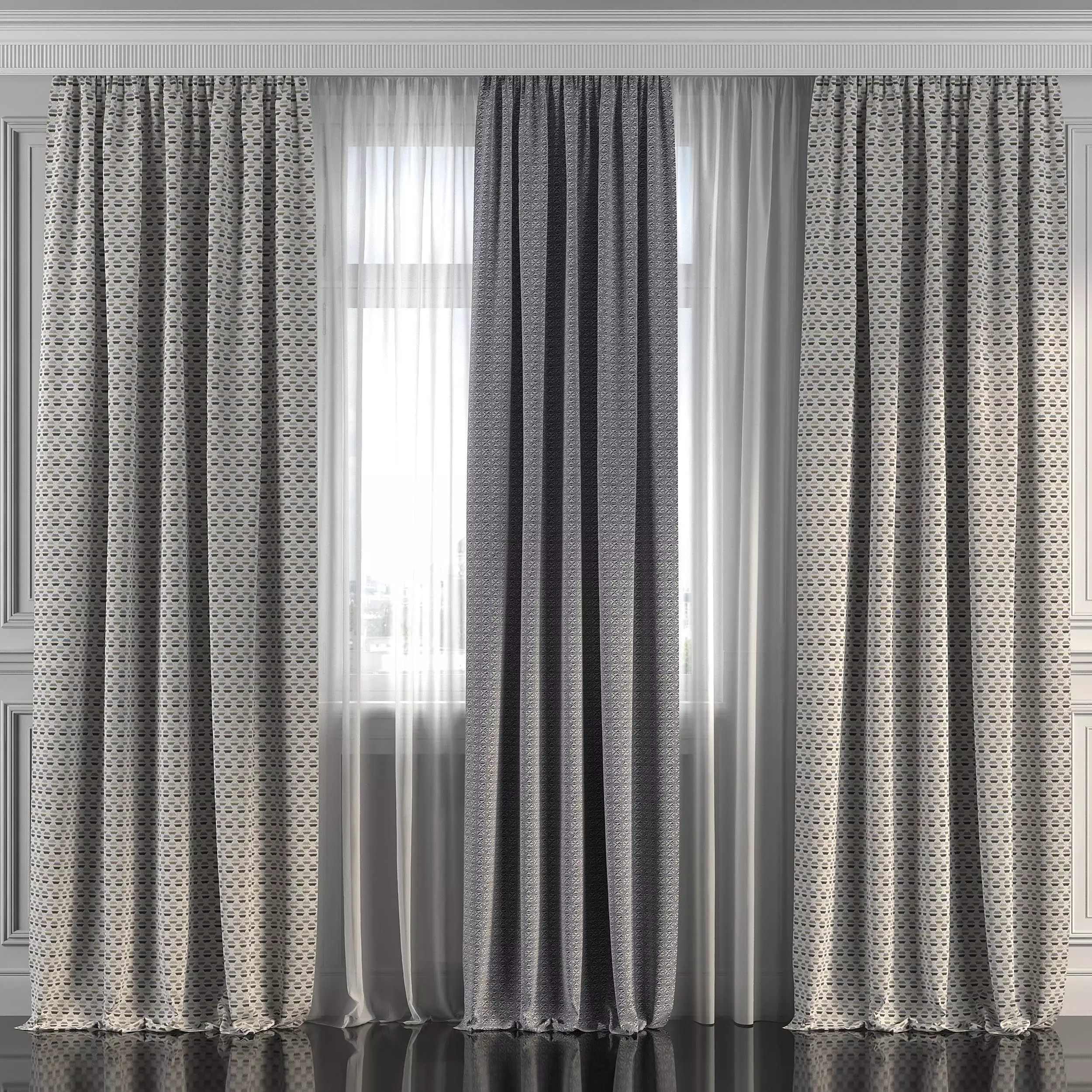 Curtain Set 234 3D model_0