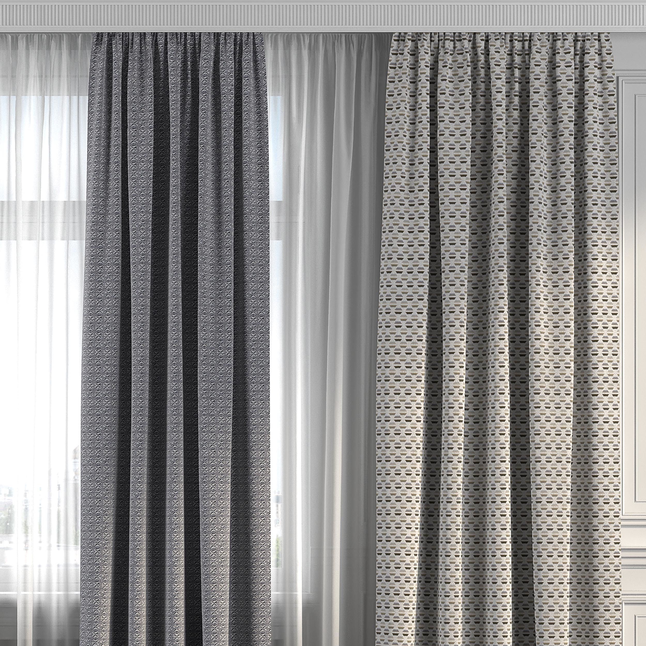 Curtain Set 234 3D model_1