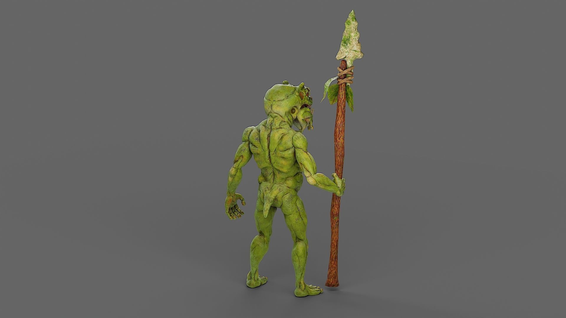 Fantasy swamp goblin character animated Low-poly 3D model_4