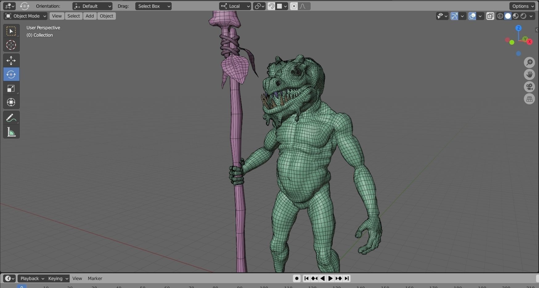Fantasy swamp goblin character animated Low-poly 3D model_11