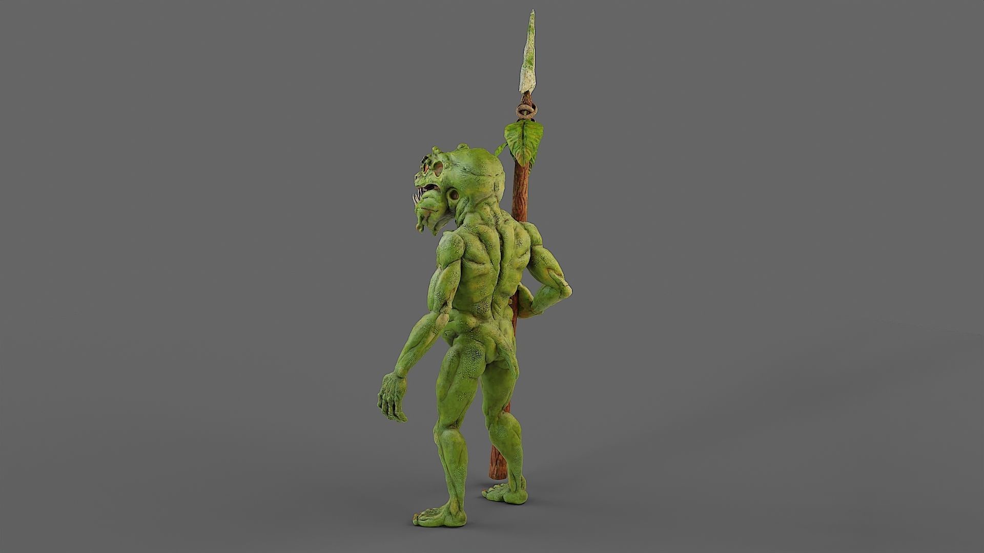 Fantasy swamp goblin character animated Low-poly 3D model_3