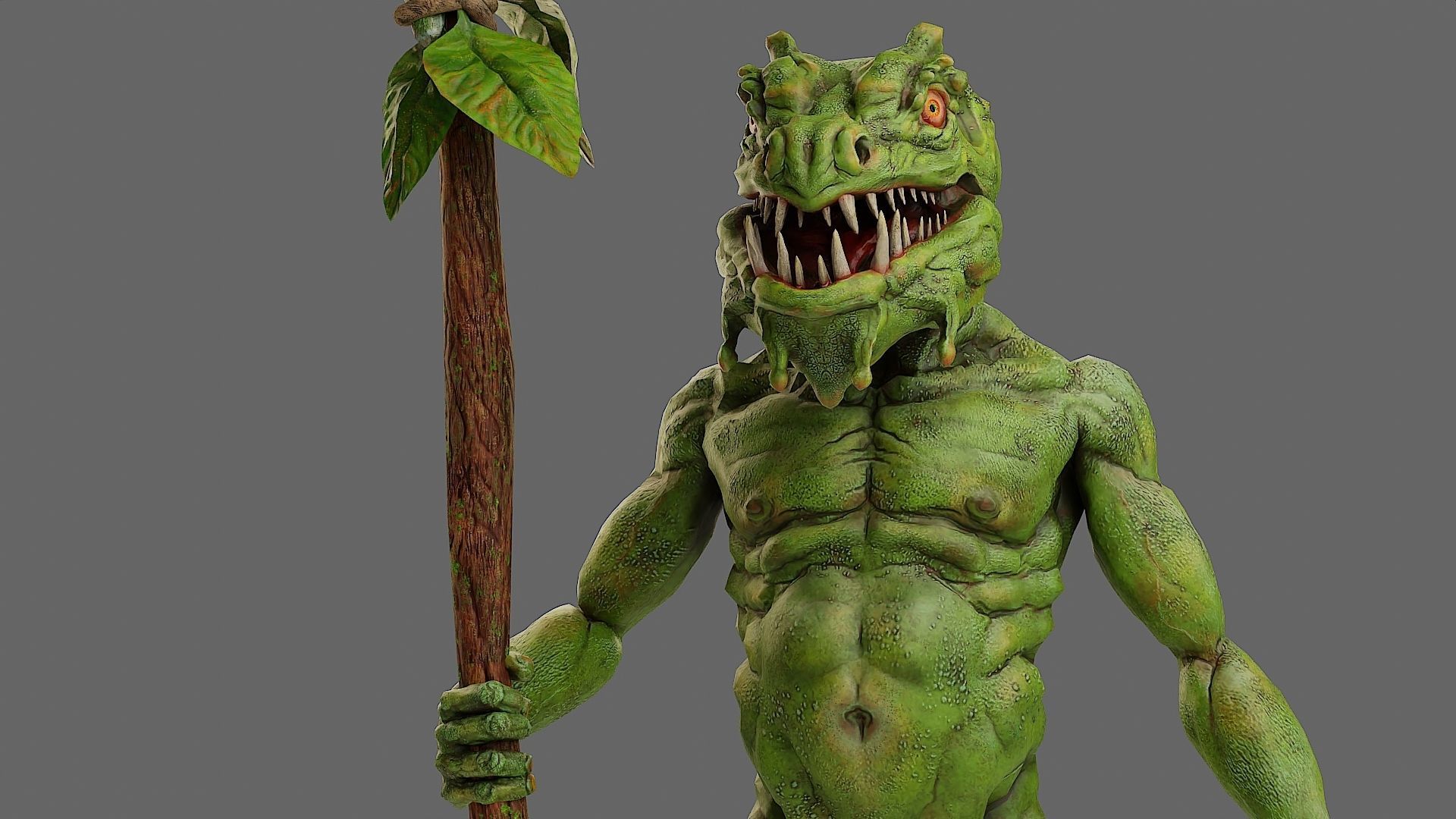 Fantasy swamp goblin character animated Low-poly 3D model_8