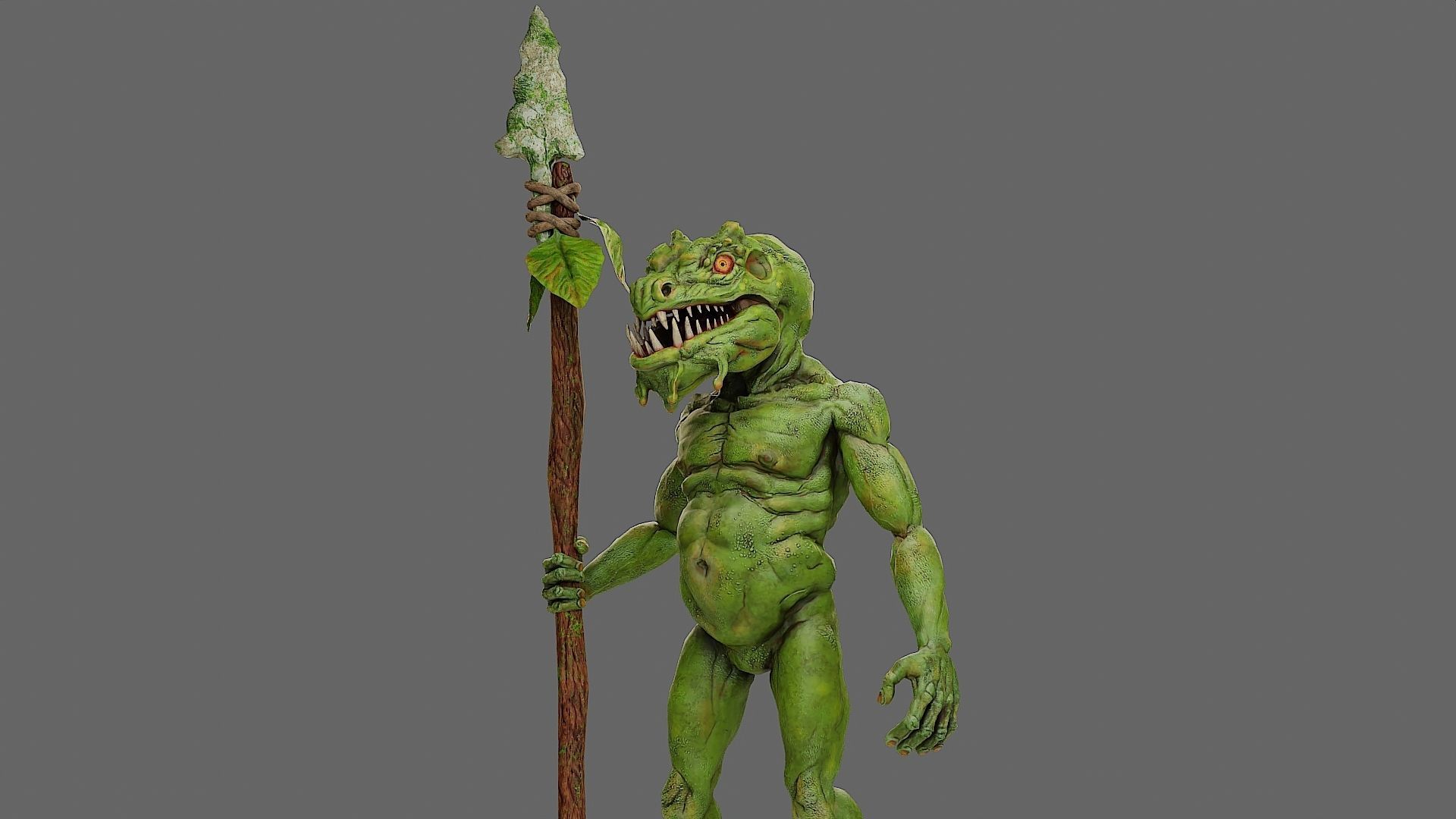 Fantasy swamp goblin character animated Low-poly 3D model_10