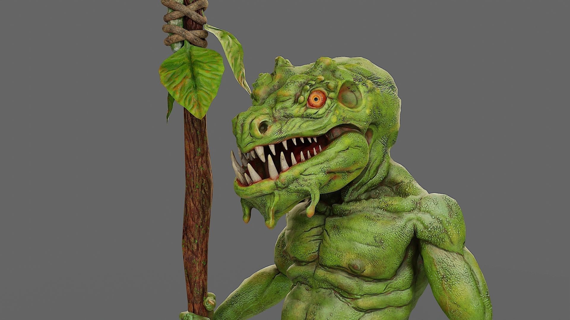 Fantasy swamp goblin character animated Low-poly 3D model_7