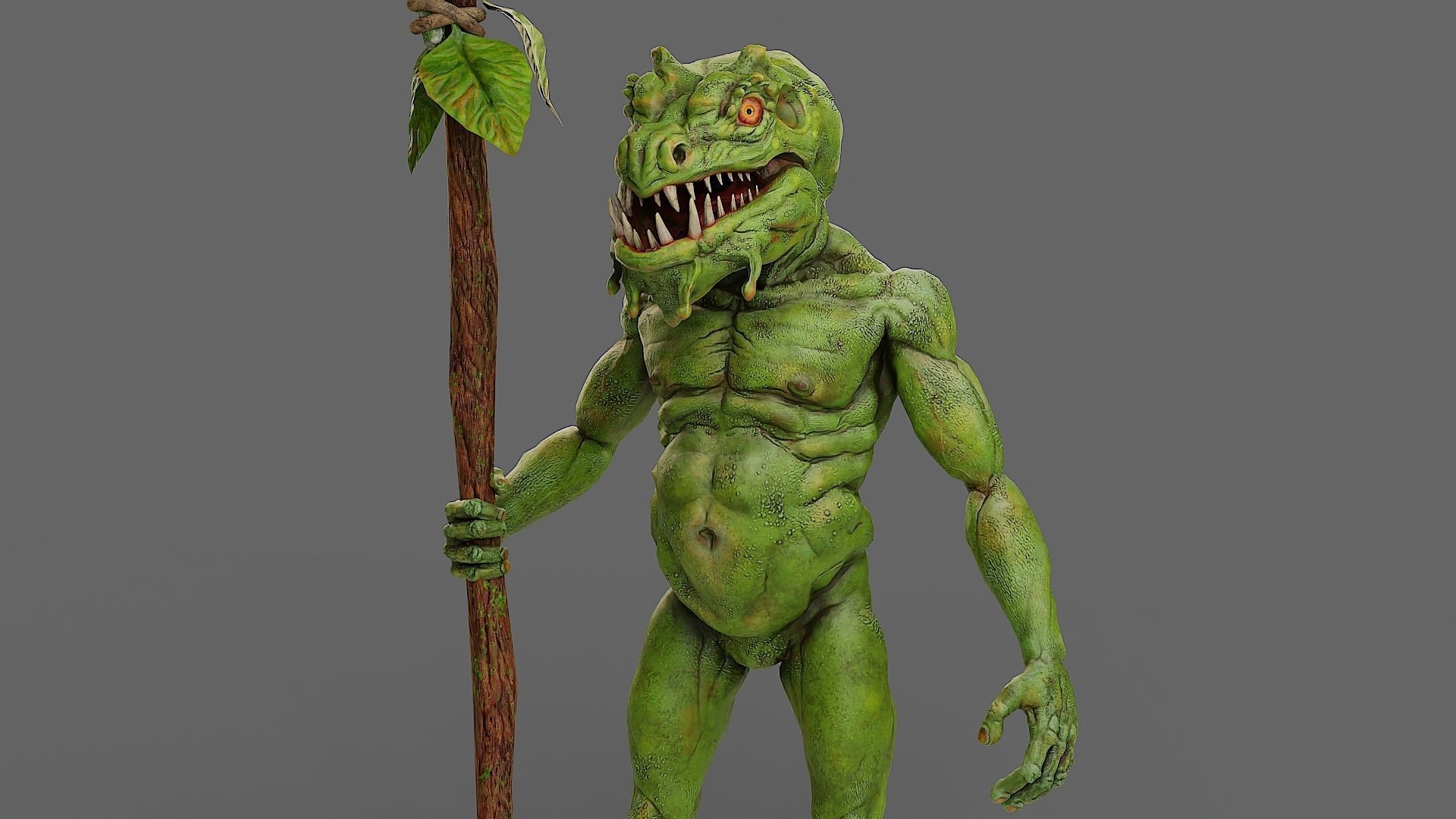 Fantasy swamp goblin character animated Low-poly 3D model_6