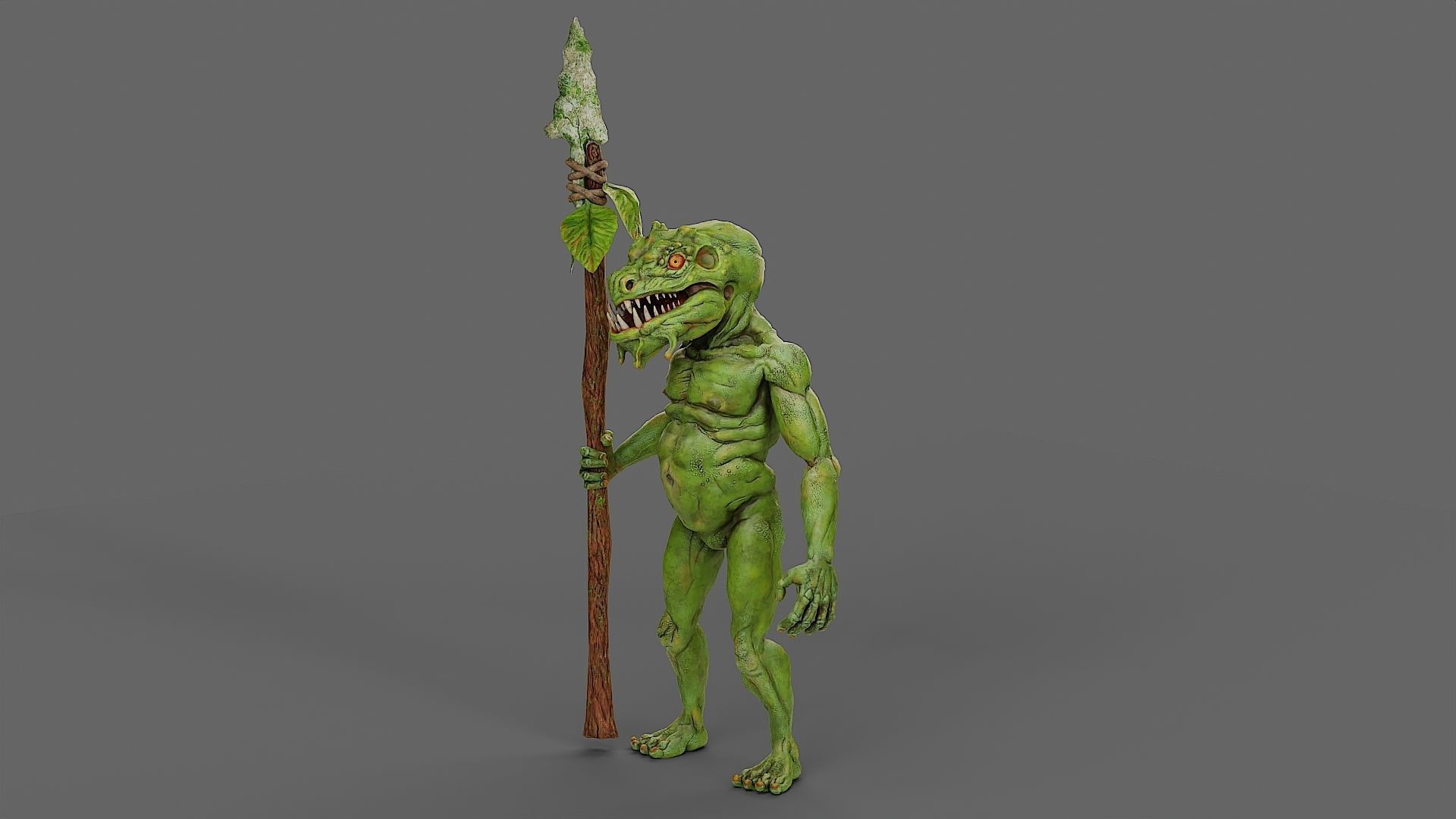 Fantasy swamp goblin character animated Low-poly 3D model_2