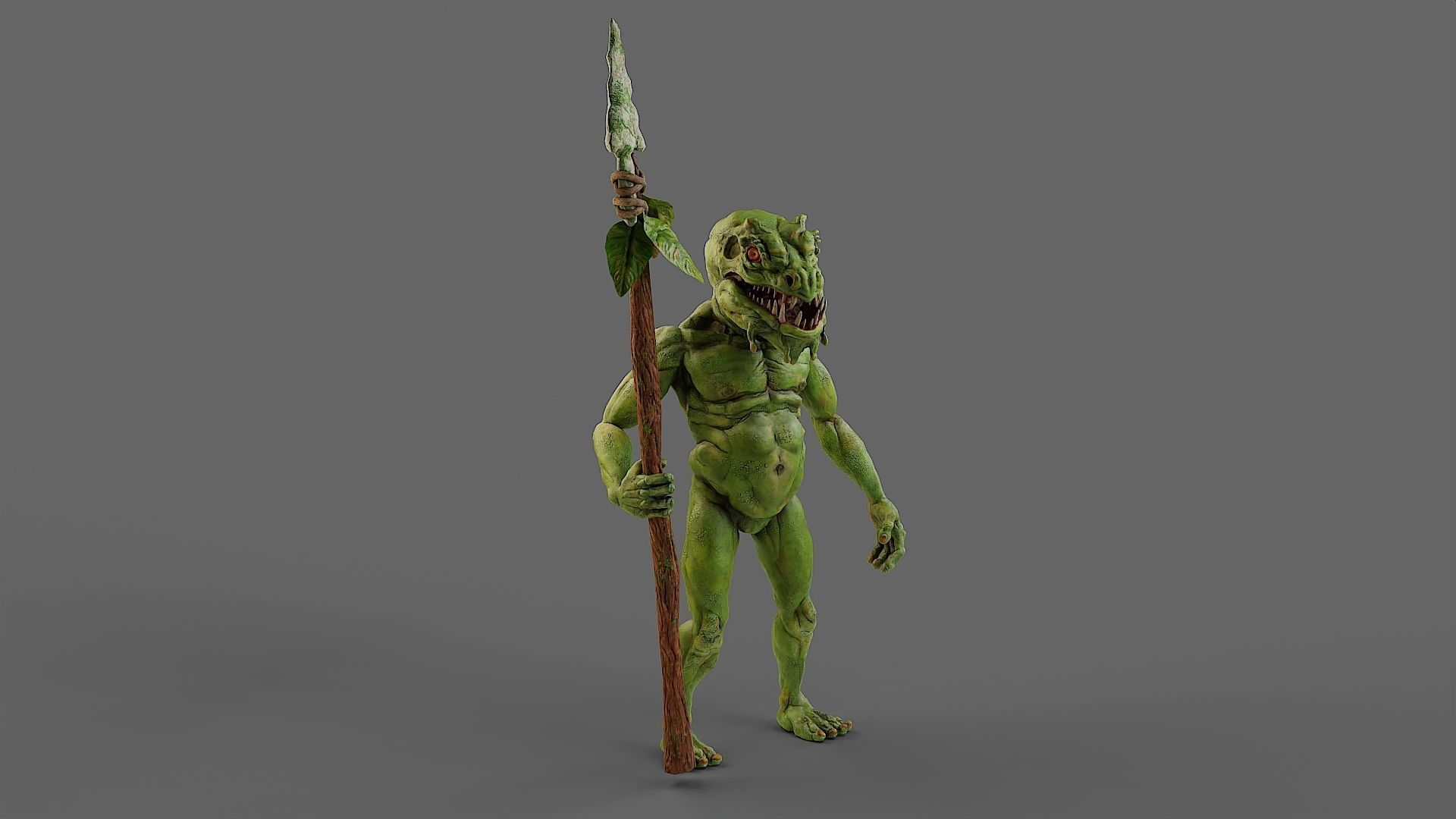 Fantasy swamp goblin character animated Low-poly 3D model_5