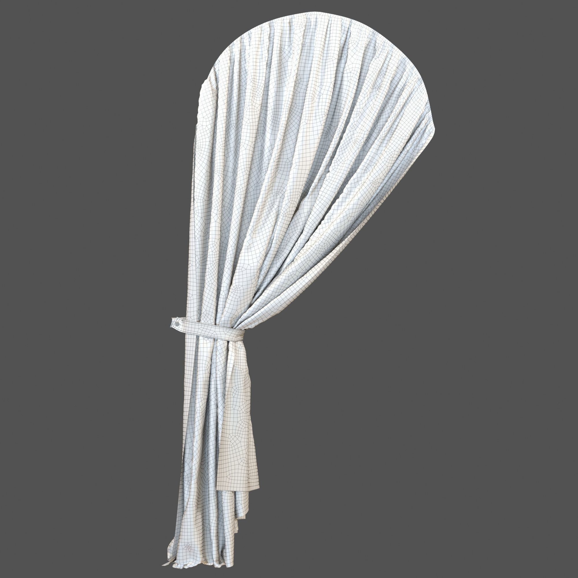 Llight window curtain 3D model_2