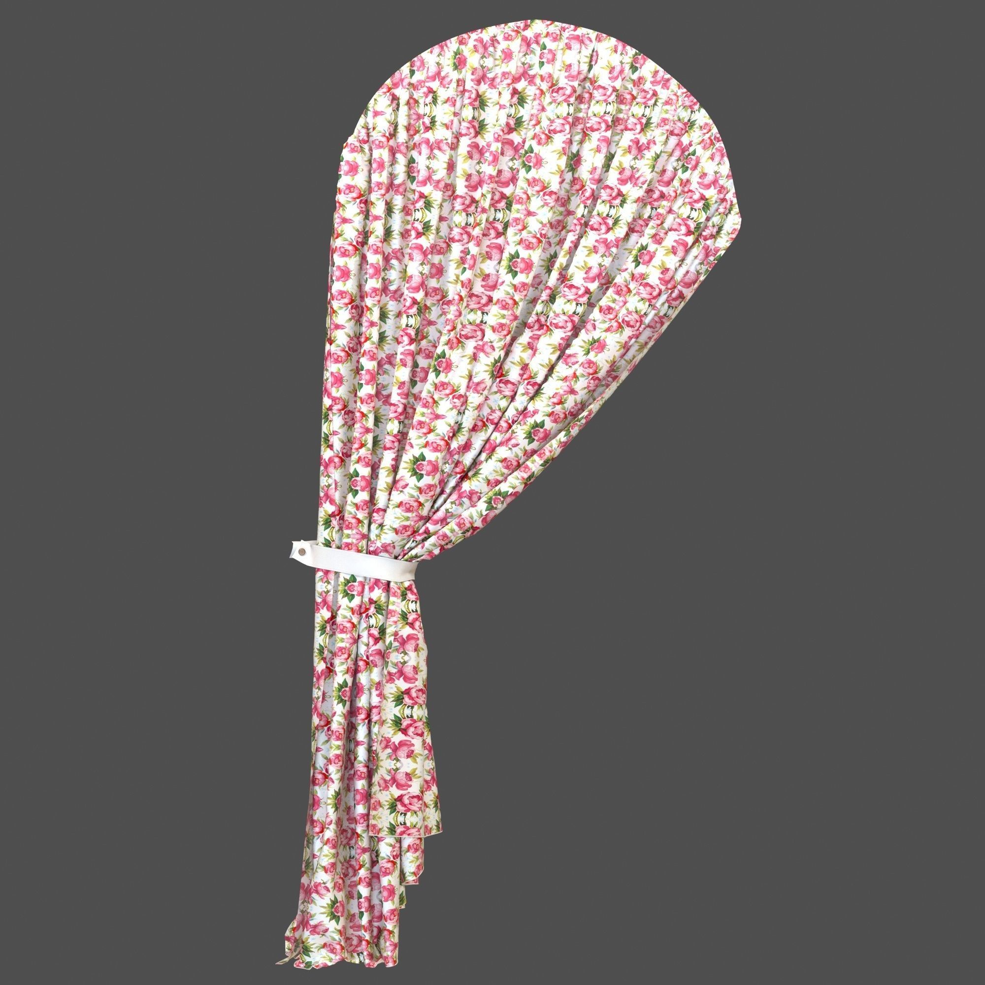 Llight window curtain 3D model_1