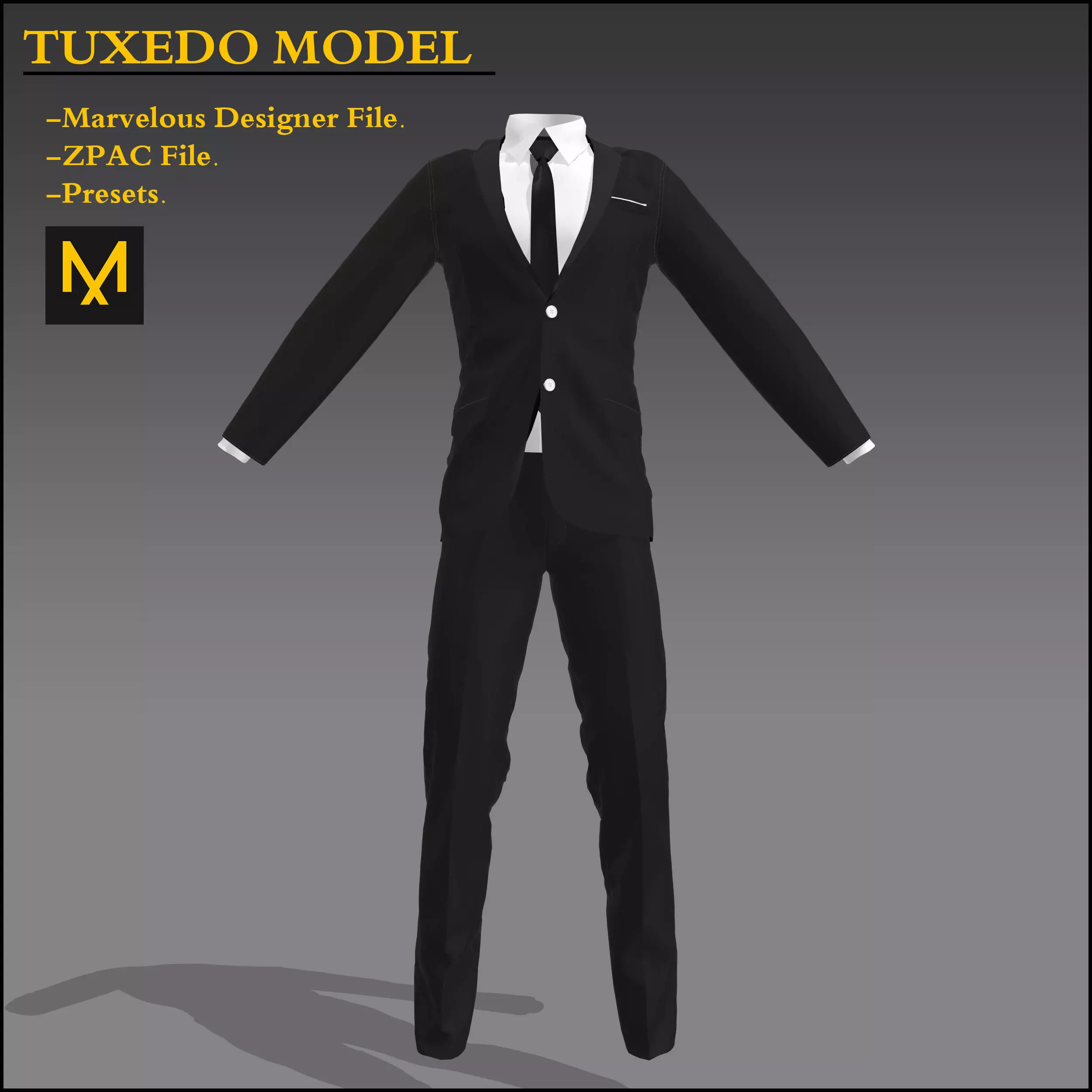 TUXEDO suit 3D model_0