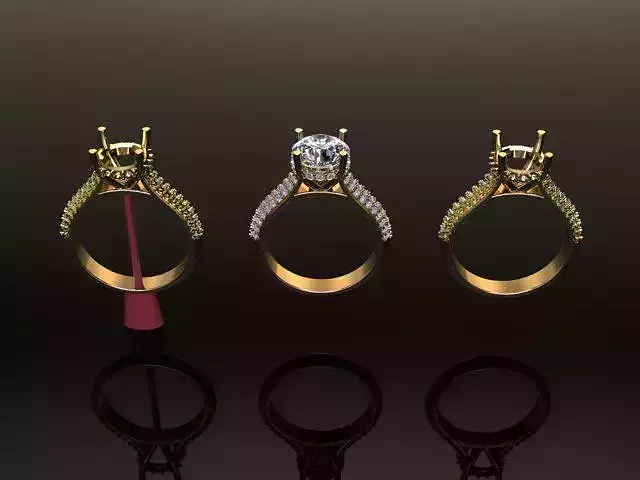 Solitaire Diamond Band Engagement Ring 7mm30