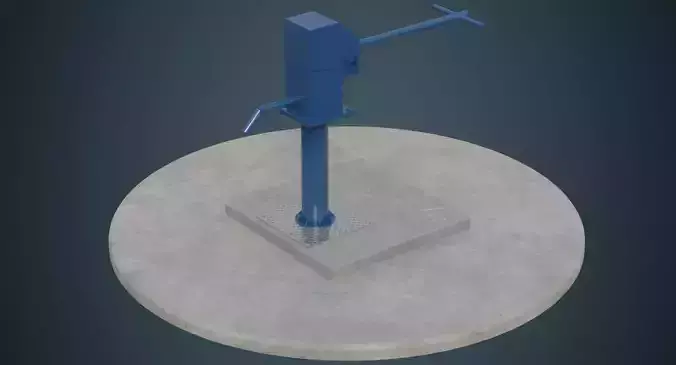 Hand Pump 3A Low-poly 3D model
