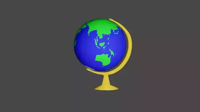 Low Poly Globe Model