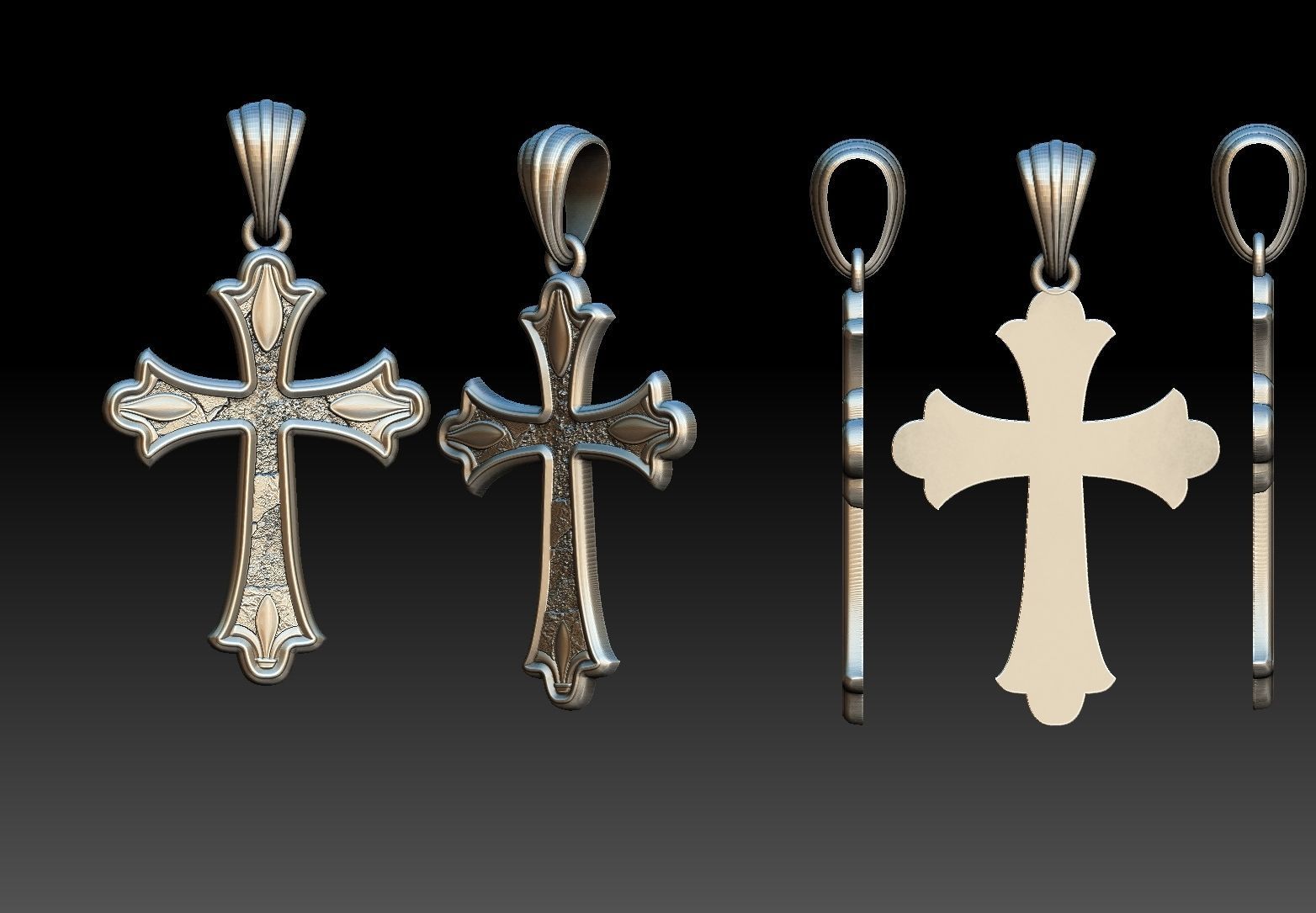 Cross 3D print model christian pendant 3D print model_3