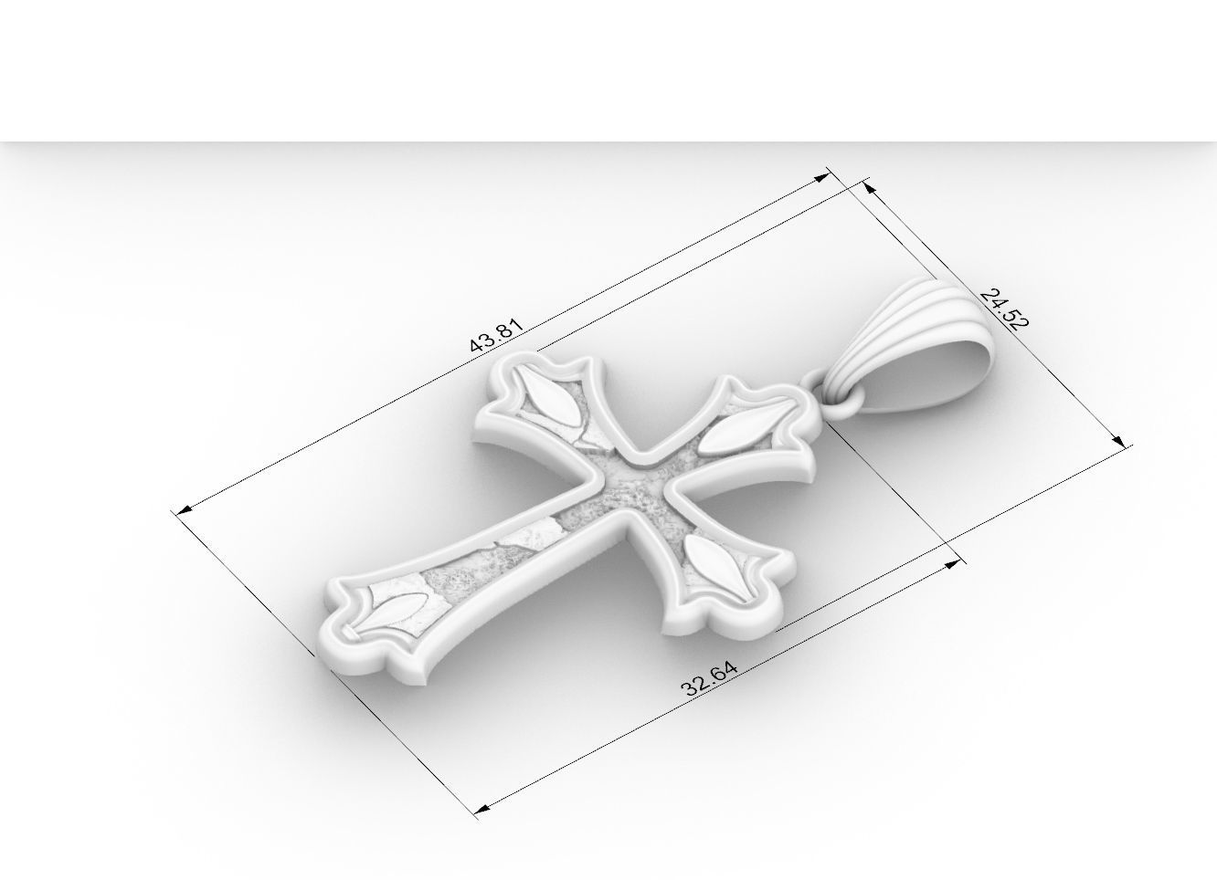 Cross 3D print model christian pendant 3D print model_4