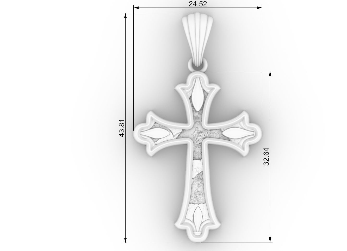 Cross 3D print model christian pendant 3D print model_1