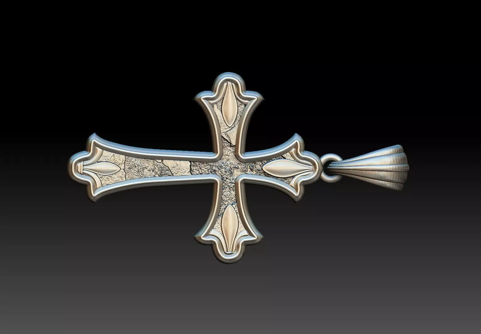Cross 3D print model christian pendant 3D print model_0