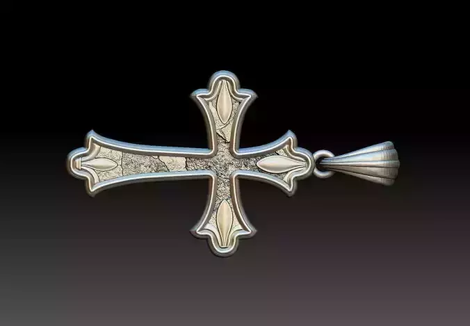Cross 3D print model christian pendant