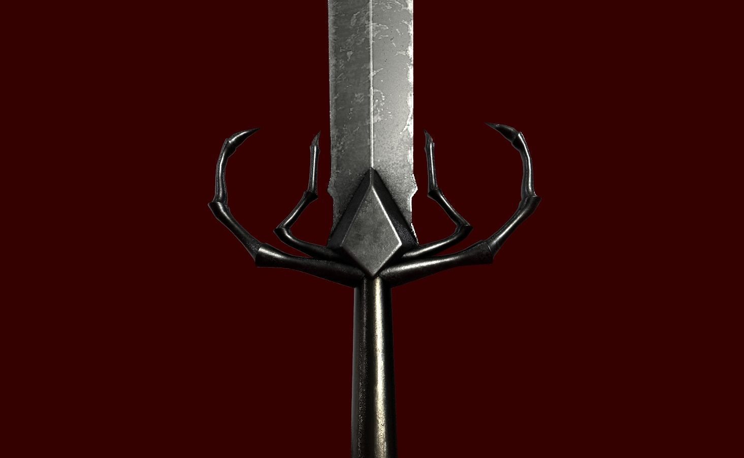 Drow Greatsword Low-poly 3D model_1